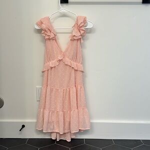 Francesca’s medium light pink ruffle dress